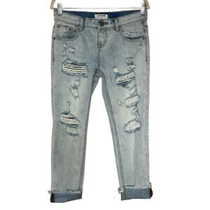 One Teaspoon Distressed Awesome Baggies Relaxed Leg Jeans Boyfriend Size 28